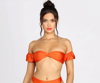 Sunkissed Babe Puff Sleeve Swim Top