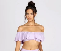 Flirty Flounce Off The Shoulder Swim Top