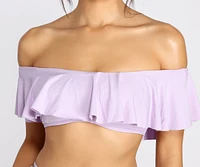 Flirty Flounce Off The Shoulder Swim Top