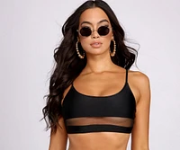 All Summer Long Black Mesh Swim Top