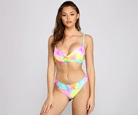 Sunset Stunner Tie-Dye Swim Top