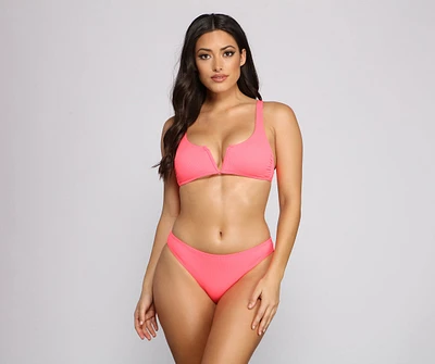 Basic Glam Ribbed Bikini Top