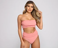 Ready For A Vacay Smocked Bikini Top