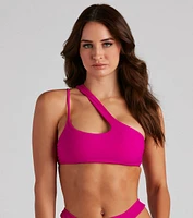 Pool Party One-Shoulder Swim Top