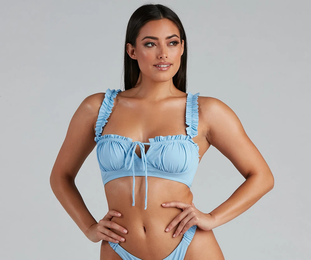 Sunshine Frill Ruffle Trim Bikini Top