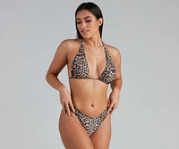 Wild One Leopard Halter Bikini Top