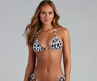 Chic Ranchero Cow Bikini Top