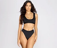 Minimal High Waist Swim Bottoms