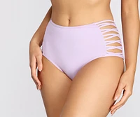 Flirty Criss Cross High Waist Swim Bottoms