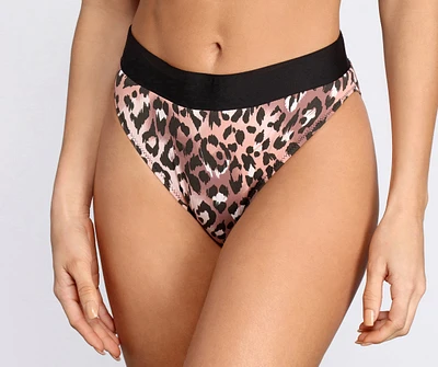 Purrfect Match Leopard High Waist Swim Bottoms