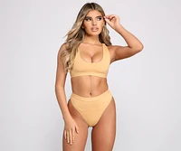 Sleek and Minimal High Waist Bikini Bottoms