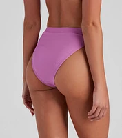 High Waist Ribbed Bikini Bottoms