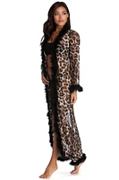 Chic And Sheer Leopard Mesh Robe