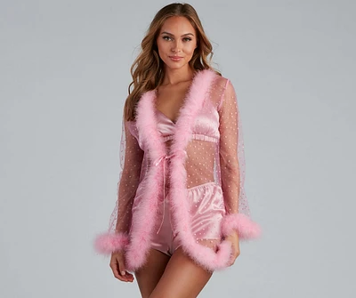 Crushing On You Marabou Trim Robe