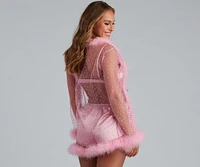 Crushing On You Marabou Trim Robe