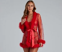 Totally Smitten Marabou Trim Robe