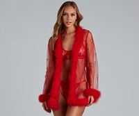 Totally Smitten Marabou Trim Robe