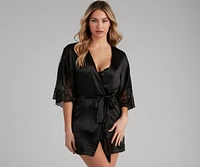 A Moment Lace Satin Robe