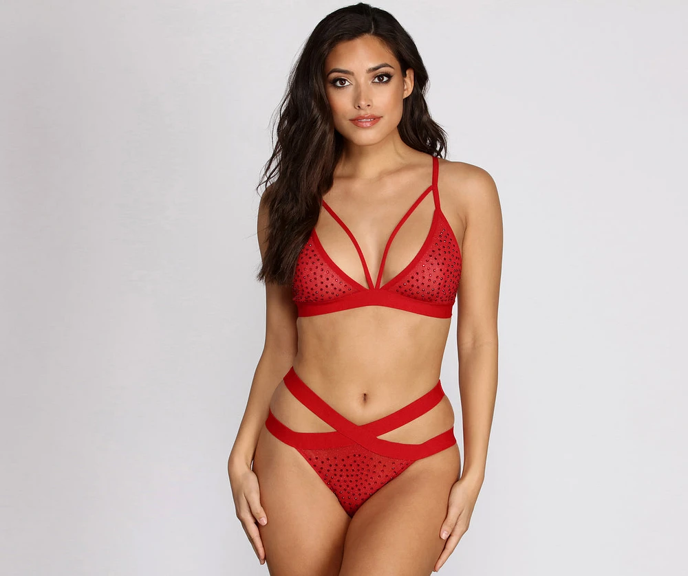 Heat Stone Bralette And Panty Set