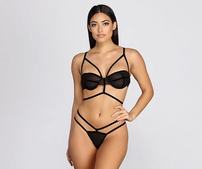 The Sheer Glitter Mesh Bralette & Panty Set