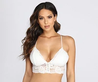 Hook And Eye Lace Triangle Bralette