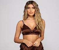 Sleek And Chic Satin Pajama Bralette