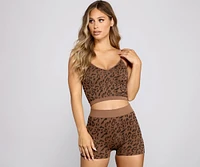 Leopard Print Long Line Bralette