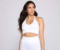 Sleek And Basic Ribbed Halter Top