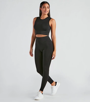 Smooth And Seamless Crop Top Leggings Set
