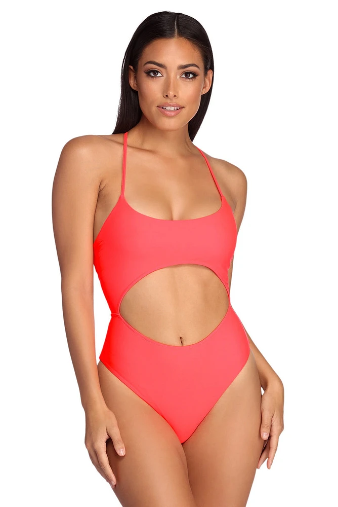 Strapped Style Neon Swimsuit