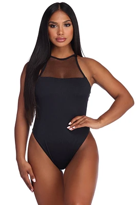 Laced Mesh Swimsuit