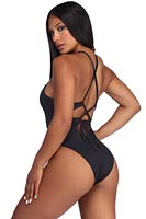 Laced Mesh Swimsuit