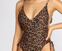 Wild Life Leopard Ruched Swimsuit