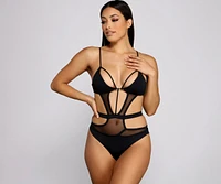 Headturner Cutout Mesh One Piece Swimsuit