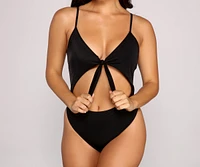 Sealed With Glam Tie Front One Piece Swimsuit