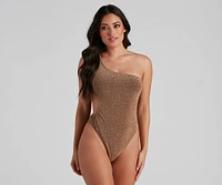 Glitter Scene Lurex One Piece Swimsuit