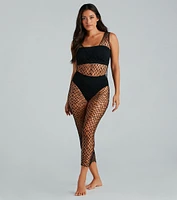 Stylishly-Sheer Long Fishnet Coverup Dress