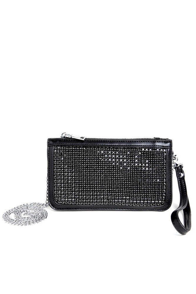 Rhinestone Mini Crossbody And Wristlet