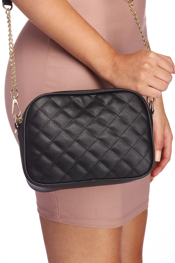 Sleek Quilted Crossbody