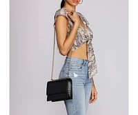 Croc Print Crossbody Purse