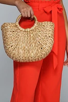 Woven Straw Hand Held Tote