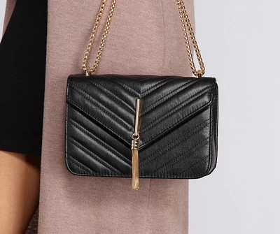 Tassel Cross-body Quilted Purse
