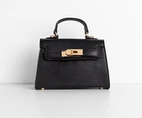 Saffiano Turnlock Top Handle Bag