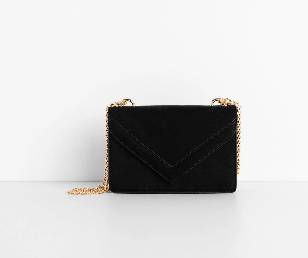 Faux Suede Envelope Cross-Body Purse