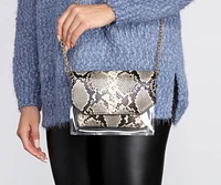 In The Clear Snake Cross-body Purse