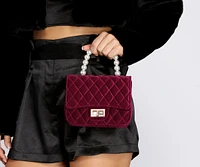 Velvet Quilted Handbag