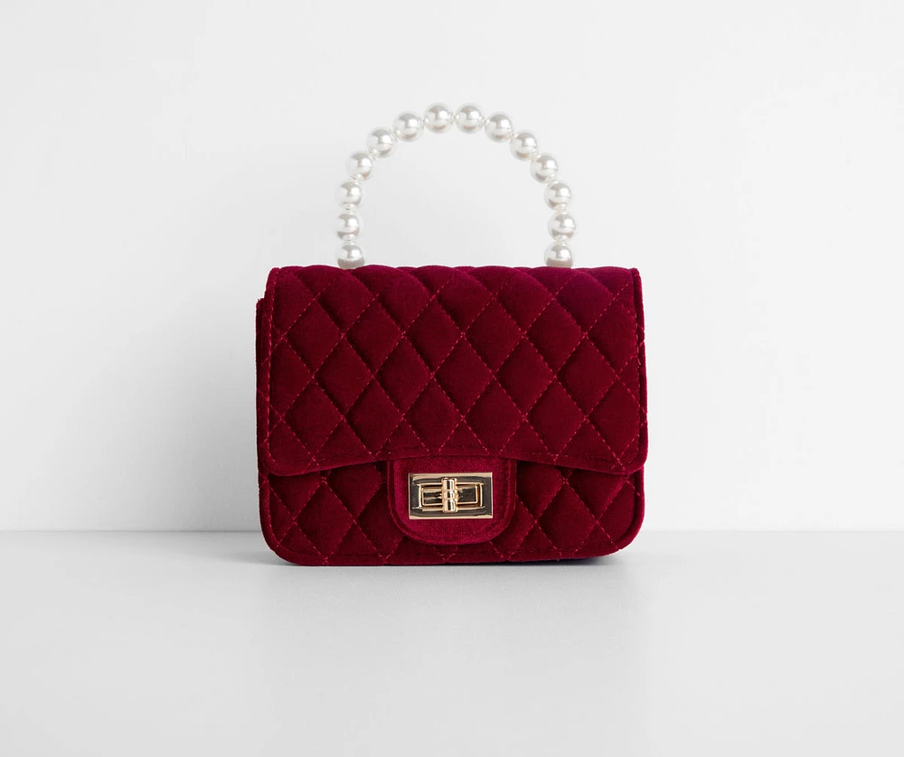 Velvet Quilted Handbag