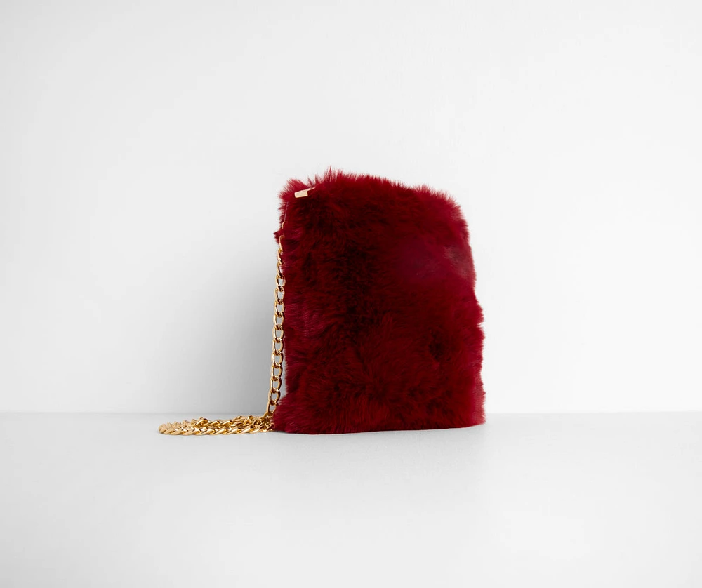 Faux Fur Cross-body Purse