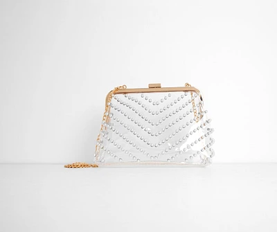 Give A Twirl Clear Pearl Clutch