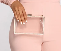 Clearly On Trend Box Clutch